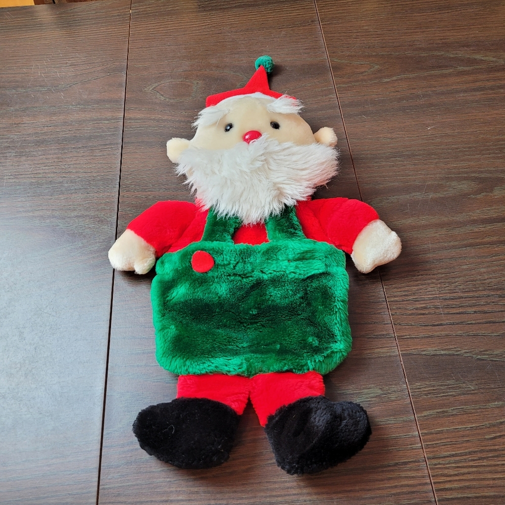 Vintage Santa Plush 3D stocking with suspenders.